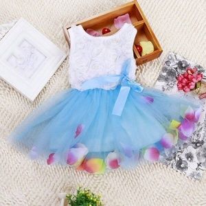 Beautiful Baby Blue Rose Petal Dress 2T